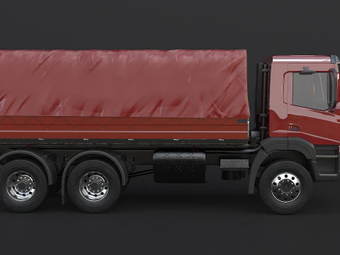 Generic 6x4 Tautliner Cargo Truck 3D Model