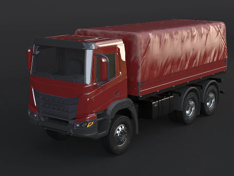 Generic 6x4 Tautliner Cargo Truck 3D Model