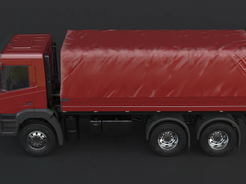 Generic 6x4 Tautliner Cargo Truck 3D Model
