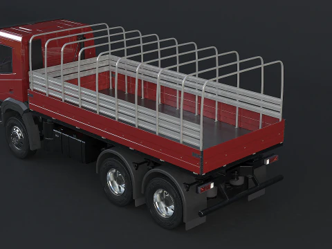 Generic 6x4 Tautliner Cargo Truck 3D Model
