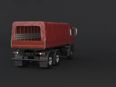 Generic 6x4 Tautliner Cargo Truck 3D Model