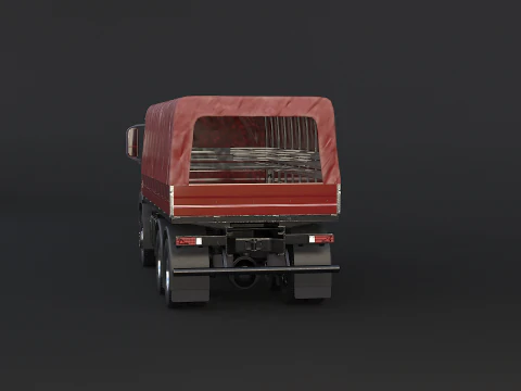 Generic 6x4 Tautliner Cargo Truck 3D Model