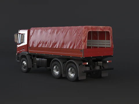 Generic 6x4 Tautliner Cargo Truck 3D Model