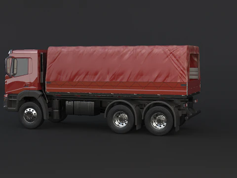 Generic 6x4 Tautliner Cargo Truck 3D Model