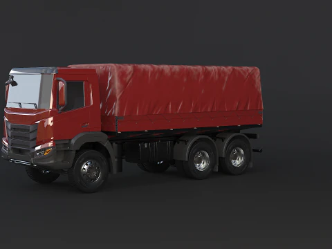 Generic 6x4 Tautliner Cargo Truck 3D Model