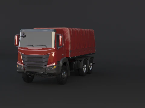 Generic 6x4 Tautliner Cargo Truck 3D Model