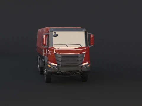 Generic 6x4 Tautliner Cargo Truck 3D Model