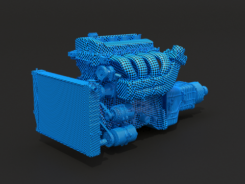 Generic Straight-Four Engine and Gearbox UT 3D Model