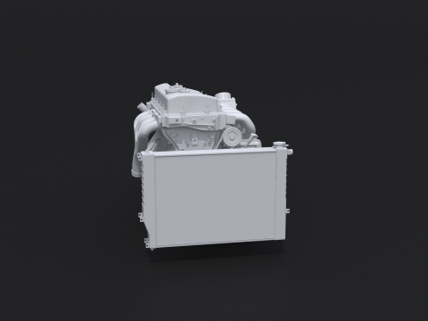 Generic Straight-Four Engine and Gearbox UT 3D Model