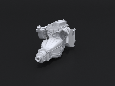 Generic Straight-Four Engine and Gearbox UT 3D Model