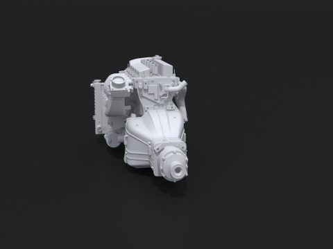 Generic Straight-Four Engine and Gearbox UT 3D Model