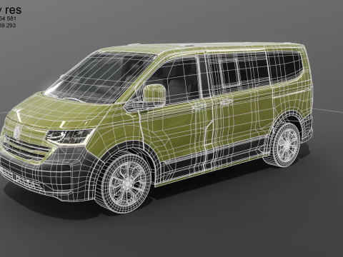 VW T7 Caravelle PanAmericana 2026 - 3 LODs PBR 3D Model
