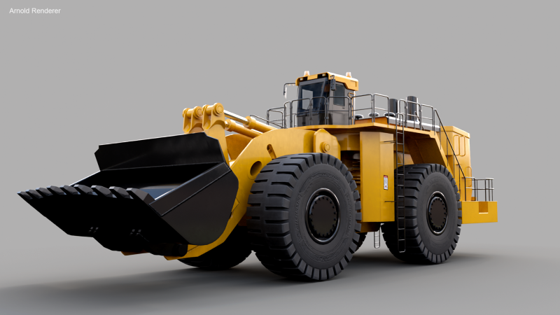 Heavy Wheeled Loader 3D Model .c4d .max .obj .3ds .fbx .stl .blend