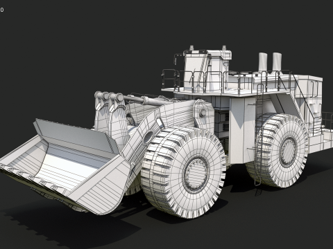 Heavy Wheeled Loader 3D Model