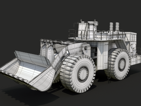 Heavy Wheeled Loader 3D Model