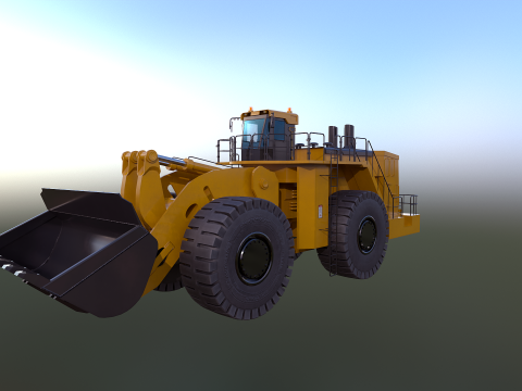 Heavy Wheeled Loader 3D Model