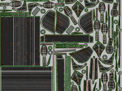 Pala gommata pesante arrugginita Modello 3D