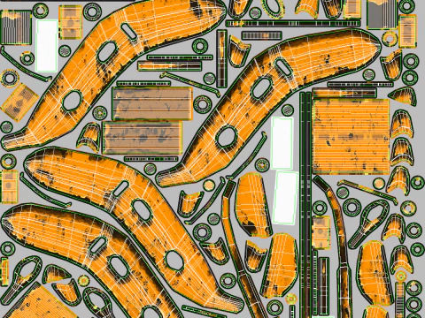 Pala gommata pesante arrugginita Modello 3D