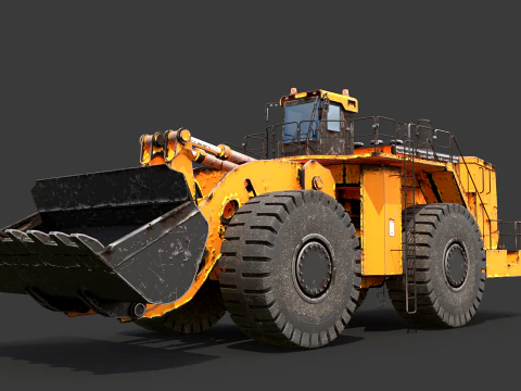 Pala gommata pesante arrugginita Modello 3D