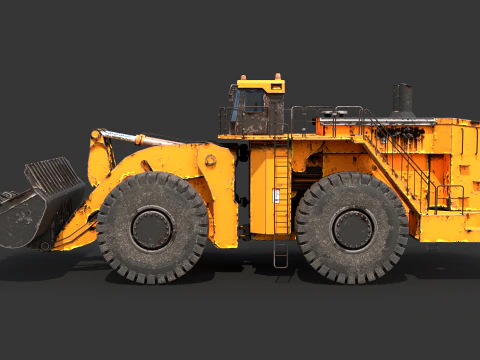 Pala gommata pesante arrugginita Modello 3D