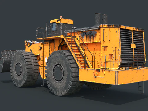 Pala gommata pesante arrugginita Modello 3D