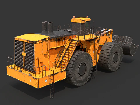 Pala gommata pesante arrugginita Modello 3D