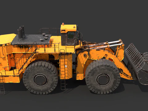 Pala gommata pesante arrugginita Modello 3D