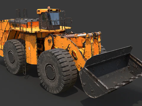 Pala gommata pesante arrugginita Modello 3D