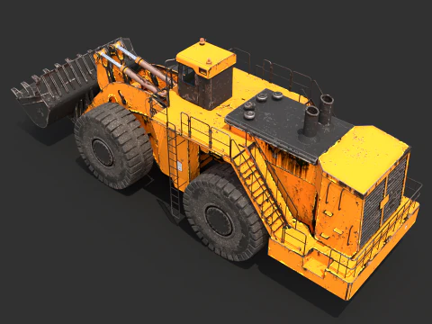 Pala gommata pesante arrugginita Modello 3D