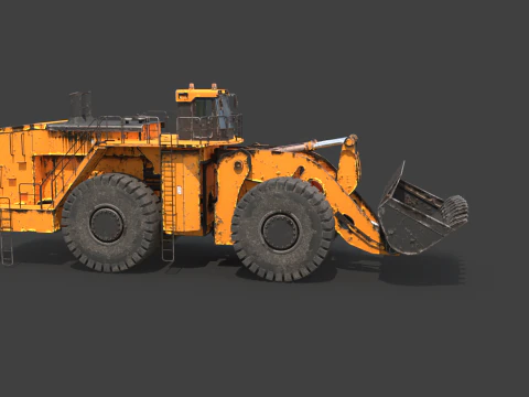 Pala gommata pesante arrugginita Modello 3D