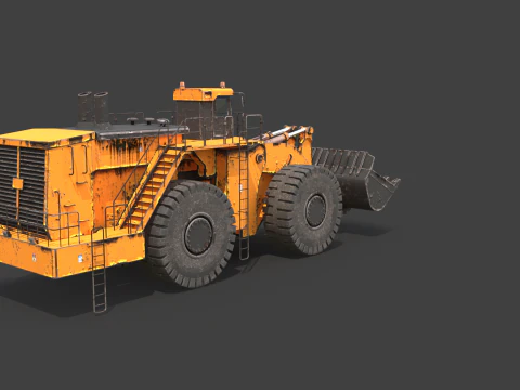 Pala gommata pesante arrugginita Modello 3D