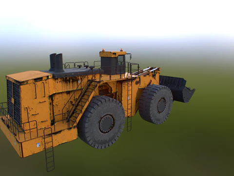 Pala gommata pesante arrugginita Modello 3D