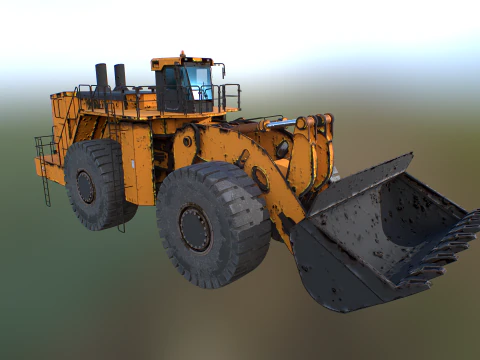 Pala gommata pesante arrugginita Modello 3D