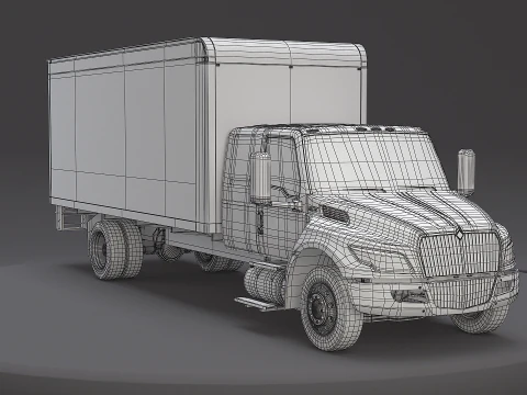 Cami&oacute;n caja con cabina extendida International MV 2023 Modelo 3D