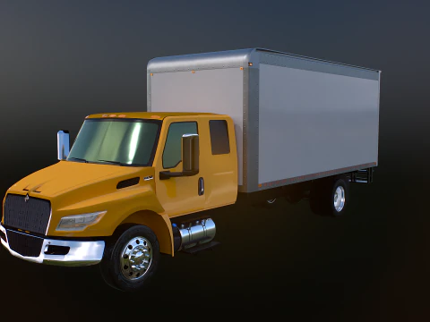Cami&oacute;n caja con cabina extendida International MV 2023 Modelo 3D