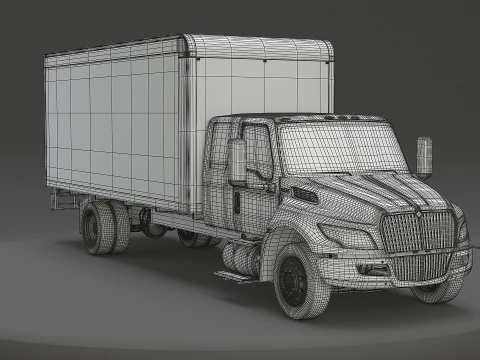 Cami&oacute;n caja con cabina extendida International MV 2023 Modelo 3D