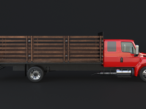 International MV 2023 Stake Flatbed 3D Model