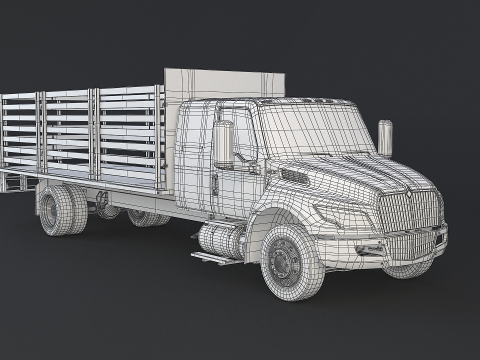 International MV 2023 Stake Flatbed 3D Model