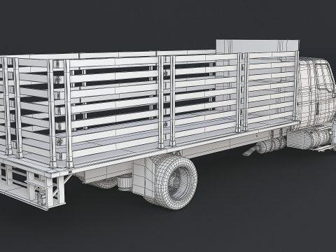 International MV 2023 Stake Flatbed 3D Model
