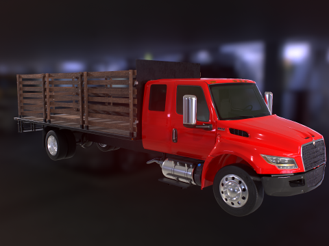 International MV 2023 Stake Flatbed 3D Model