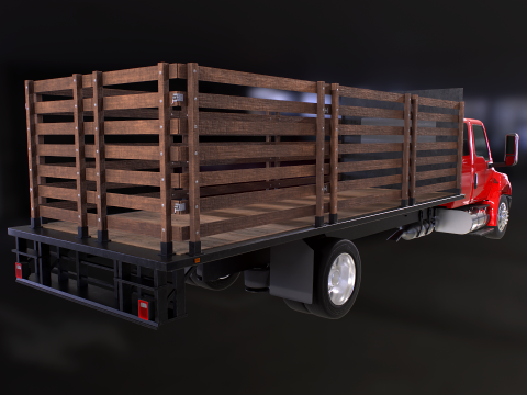 International MV 2023 Stake Flatbed 3D Model