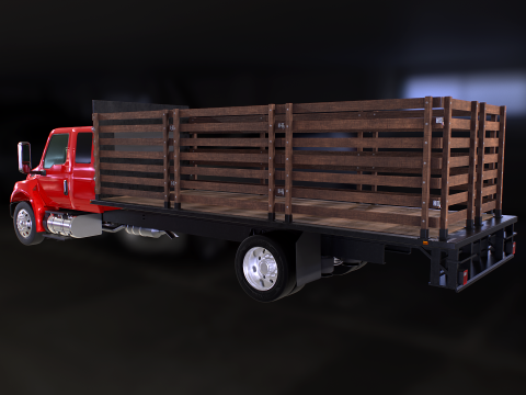 International MV 2023 Stake Flatbed 3D Model