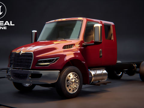 International MV Extended Cab 3D Model