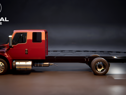 International MV Extended Cab 3D Model