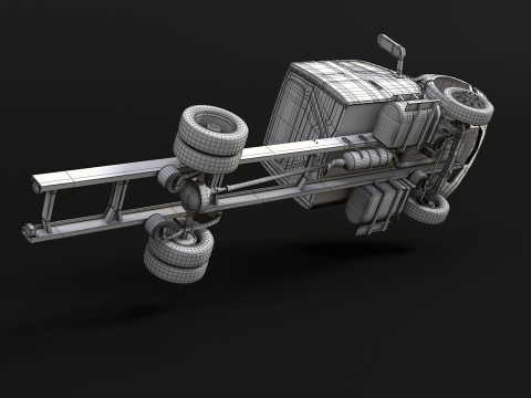 International MV Extended Cab 3D Model