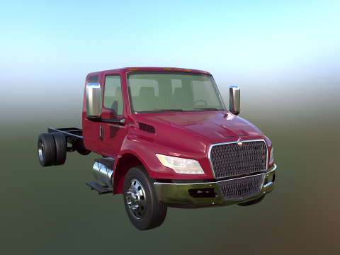 International MV Extended Cab 3D Model