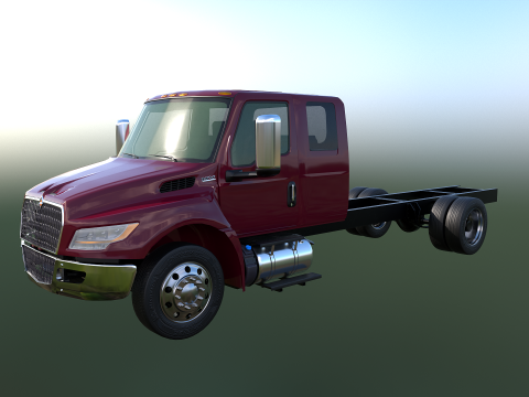 International MV Extended Cab 3D Model