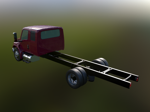 International MV Extended Cab 3D Model