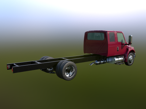 International MV Extended Cab 3D Model