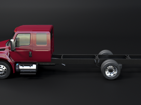 International MV Extended Cab 3D Model